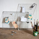Nkuku Bird Peg Board - Distressed Grey / Cream - 48cm(L) x 33cm(W)