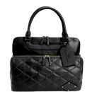 Penelope and Parker Lizi Quilted Leather Laptop Bag - Black