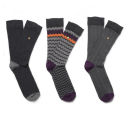 William Hunt Men's Zig Zags 3 Pack Sock Gift Set - Black/Multi