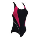 Zoggs Women's Noosa Flyback Swimsuit - Black/Pink/White