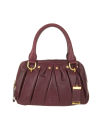 Ri2k Tannah Pleated Triple Compartment Leather Tote Bag
