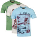 South Shore Men's 3 Pack T-Shirts - Eggshell/Pool Blue/Washed Green