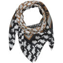 Codello Retromania Dogtooth print silk scarf in brown/black