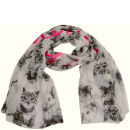 Codello Women's Happy World Cute Animals Scarf - Off White
