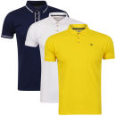 Brave Soul Men's Bravo 3-Pack Polo Shirts - Ink/White/Yellow