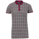Brave Soul Men's Axis Polo Shirt - Black/Ecru/Burgundy