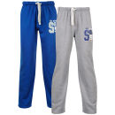 55 Soul Men's 2 Pack Joggers - Blue & Mid Grey Marl