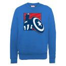 Marvel Avengers Assemble Captain America Outline Badge Men's Sweatshirt - Royal Blue