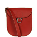 Brit-Stitch Leather Milkman Shoulder Bag - Vintage Red