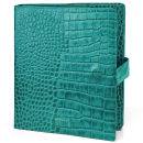 OSPREY LONDON The iPad Cover Polished Croc Leather - Kingfisher