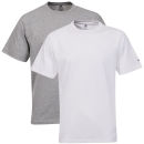 adidas Men's 2-Pack Plain T-Shirts - White/Grey