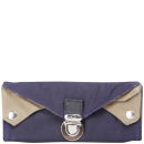 Kate Sheridan Waxed Cotton Tuck Tite Purse - Sand/Navy