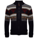 Brave Soul Men's Void Jacquard Printed Zip Thru Knit - Dark Navy