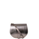 Zatchels Small Metallic Leather Saddle Bag - Pewter