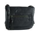 Urbancode Grudge Leather Flapover Shoulder Bag - Black