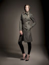 Knutsford Women's Mid Length Cotton Trench Coat with Signature Lining - Dark Khaki