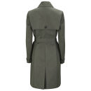 Knutsford Women's Mid Length Cotton Trench Coat with Signature Lining - Dark Khaki