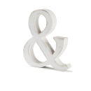 Nkuku Distressed Mango Wood Letters - Distressed White - & (15cm)