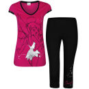 Tinkerbell Women's T-Shirt & Leggings Loungewear - Pink/ Black