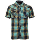 Brave Soul Men's Sanchez Check Shirt - Green/Orange/Navy