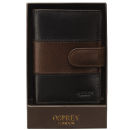 OSPREY LONDON The Ash Saddle Leather Credit Card Holder - Black/Chocolate