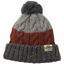 Tokyo Laundry Men's Enstone Stripped Bobble Hat - Charcoal Nep/Paprika Nep/Light Grey Nep