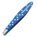 Tweezerman Mini Slant Tweezers (Blue with White & Pink Dots)