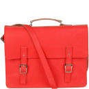 Brit-Stitch Leather Laptop Bag - Poppy Red