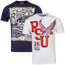 Ringspun Men's Label 2-Pack Graphic T-Shirts - White & Navy