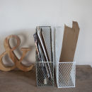 Nkuku Eku Document Holder - Distressed White - 30cm(L) x 10cm(W) x 37.5cm(H)