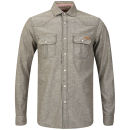 Tokyo Laundry Men's Rohan Nep Chambray Shirt - Dark Olive