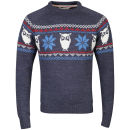 Tokyo Laundry Men's Owl Knitted Jumper - Mood Indigo