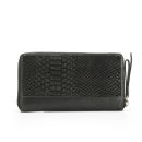 Markberg Women's Viola Zip Top Snake Leather Wallet - Black Snake