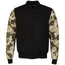 Bellfield Men's Karachi Camo Printed Sleeve Bomber Jacket - Black