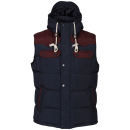 Brave Soul Men's Jupitar Gilet - Navy/Burgundy