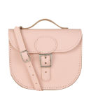 Brit-Stitch Leather Half Pint Shoulder Bag - Chinz Rose (Strap On Side)
