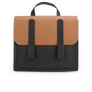 Danielle Foster Kimberley Colourblock Leather Satchel - Black/Tan