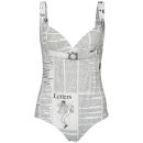 John Galliano Women's Newspaper Print Swimsuit - White