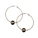French Connection Ball Drop Hoop Earrings
