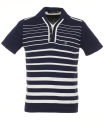 Full Circle Men's Dogness Stripe Polo Shirt - Navy
