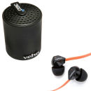 Veho 360 Bluetooth Portable Speaker with Veho Z1 Orange Earphones