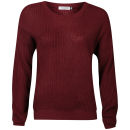 Moku Women's Fisherman Knit Jumper - Wine