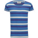 Jack & Jones Herren Robit Gestreift T-Shirt - Blau