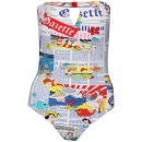 John Galliano Women's Strapless Newspaper Swimsuit - White