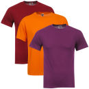 Fruit of the Loom/Jerzees Men's 3 Pack T-Shirts - XXL - Lilac/Orange/Burgundy