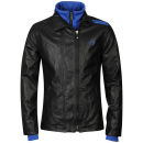 Sergio Tacchini Men's Leather Look Jacket 101 Jacket - Black/Dark Blue