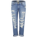 Current/Elliott Women's Fling Mid Rise Boyfriend Jeans - Tattered Destroy