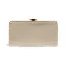 Lulu Guinness Flat Frame Patent Leather Purse with Lips - Stone
