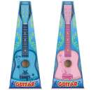 Wooden 6 String Acoustic Guitar 23 Inch - Pink/Blue