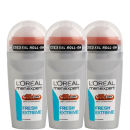 Набор из трех освежающих роликовых дезодорантов для мужчин L'Oreal Paris Men Expert Fresh Extreme Deodorant Roll-On Trio (50 мл)
